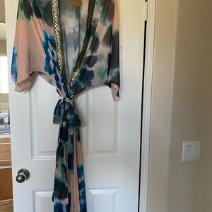 Elegant Multicolor Kimono Robe